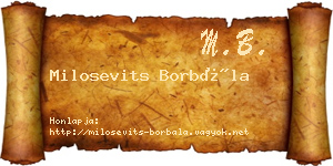 Milosevits Borbála névjegykártya