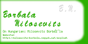 borbala milosevits business card